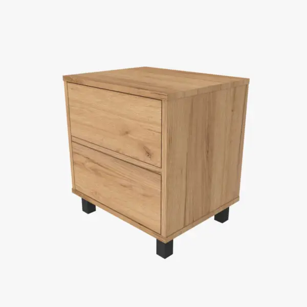 URBAN Coast Oak 2 Drawer Bedside Cabinet - Image 5
