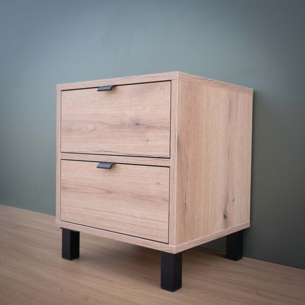 URBAN Coast Oak 2 Drawer Bedside Cabinet - Image 2